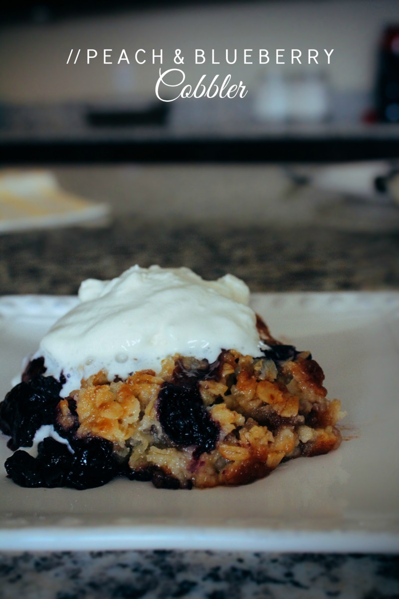 PEACH AND BLUEBERRY COBBLER